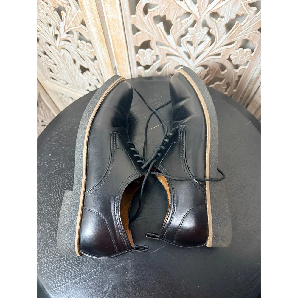 Deer Stags Highland Mens Black Simulated Leather Memory Foam Oxford Shoes 10.5 M